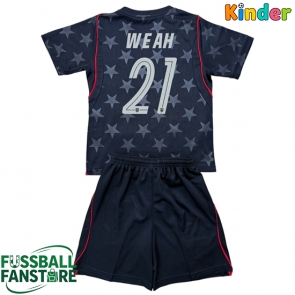 Vereinigte Staaten Timothy Weah #21 Replik Auswärtstrikot Kinder WM 2026 Kurzarm (+ Kurze Hosen)